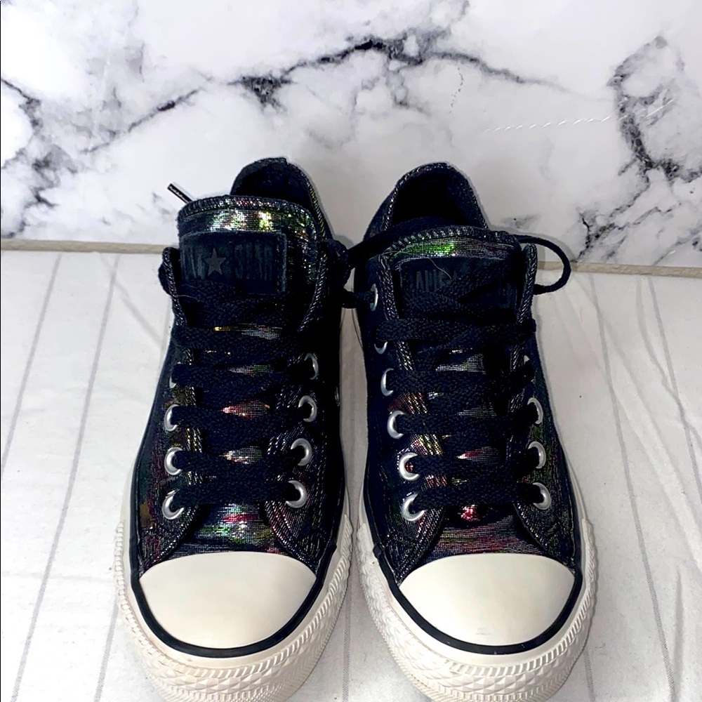Converse Black Iridescent Low Top Sneakers